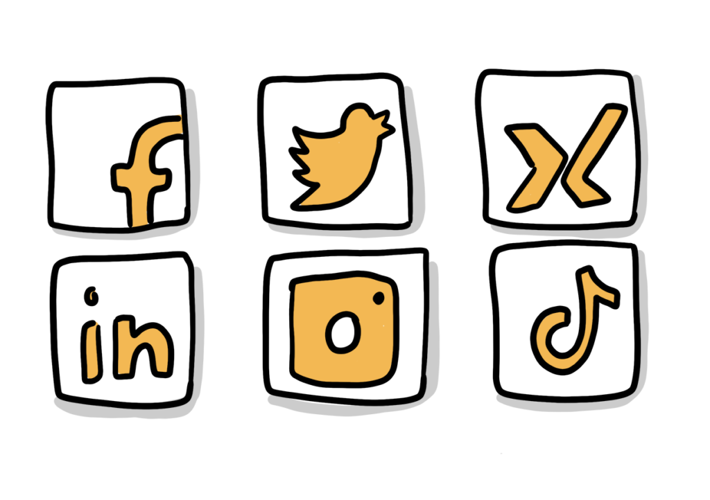 6 Icons sozialer Netzwerke